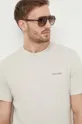 Βαμβακερό μπλουζάκι Calvin Klein μπεζ