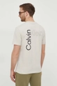 beżowy Calvin Klein t-shirt bawełniany