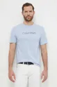 блакитний Бавовняна футболка Calvin Klein Чоловічий