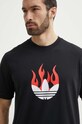 Bavlněné tričko adidas Originals Flames černá IS0178