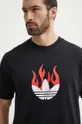 μαύρο Βαμβακερό μπλουζάκι adidas Originals Flames