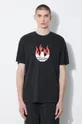 black adidas Originals cotton t-shirt Flames