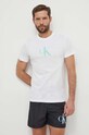 Calvin Klein t-shirt bawełniany nadruk biały KM0KM00971