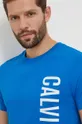 голубой Хлопковая футболка Calvin Klein Мужской