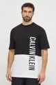 μαύρο Βαμβακερό μπλουζάκι παραλίας Calvin Klein Ανδρικά