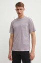 Хлопковая футболка adidas Originals хлопок фиолетовой IS1762
