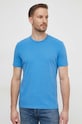 Liu Jo tricou din bumbac M124P204WASHSHIRT albastru SS24