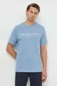 голубой Хлопковая футболка Michael Kors