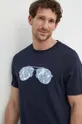 темно-синій Бавовняна футболка Michael Kors