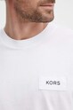 Βαμβακερό μπλουζάκι Michael Kors CS4521UFV4 λευκό