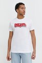 Diesel t-shirt bawełniany biały A12498.0GRAI