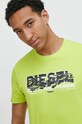 Diesel tricou din bumbac A12498.0GRAI verde