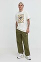 Памучна тениска Vans VN0A5E7YKIG1 бежов SS24