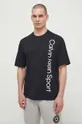 črna Bombažna kratka majica Calvin Klein Performance