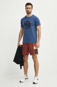 Bavlněné tričko Fjallraven Arctic Fox T-shirt F87220.534 modrá SS24
