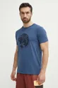 голубой Хлопковая футболка Fjallraven Arctic Fox T-shirt