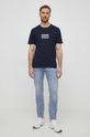 Pamučna majica Tommy Hilfiger MW0MW34391 mornarsko plava SS24