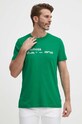 Tommy Hilfiger t-shirt bawełniany zielony MW0MW34435