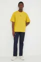 Βαμβακερό μπλουζάκι G-Star Raw κίτρινο