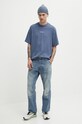 Pamučna majica G-Star Raw D24780.C336 plava SS25