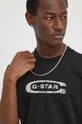μαύρο Βαμβακερό μπλουζάκι G-Star Raw