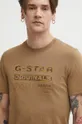 brązowy G-Star Raw t-shirt bawełniany
