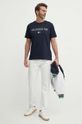 Tommy Hilfiger t-shirt bawełniany MW0MW34427 granatowy SS24