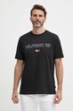 Tommy Hilfiger t-shirt bawełniany czarny MW0MW34427