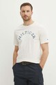 Bavlnené tričko Tommy Hilfiger béžová MW0MW34432