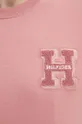 rózsaszín Tommy Hilfiger pamut póló