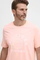 roza Bombažna kratka majica Tommy Hilfiger