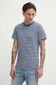 G-Star t-shirt bawełniany wzorzyste granatowy D24445.C339