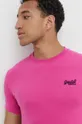 rózsaszín Superdry pamut póló