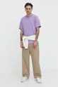 Superdry t-shirt bawełniany fioletowy