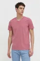 różowy Superdry t-shirt bawełniany