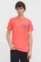 Хлопковая футболка Superdry розовый