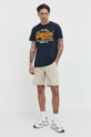 Superdry t-shirt bawełniany granatowy