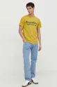Bombažna kratka majica Superdry rumena