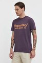 Superdry t-shirt bawełniany M1011893A.2AW fioletowy SS24