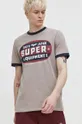 бежевый Хлопковая футболка Superdry Мужской