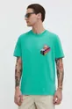 Bombažna kratka majica Superdry zelena