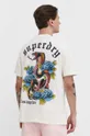 beżowy Superdry t-shirt bawełniany