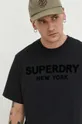 čierna Bavlnené tričko Superdry