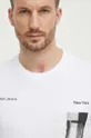 biały Calvin Klein Jeans t-shirt bawełniany