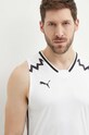 Puma tricou de antrenament Hoops Team Game alb 676628