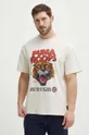 beżowy Puma t-shirt bawełniany Męski