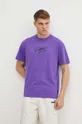 fioletowy Puma t-shirt bawełniany