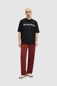 AllSaints t-shirt bawełniany FLOCKER czarny MG536Z