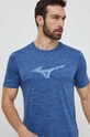 Mizuno t-shirt do biegania Core granatowy J2GAB009