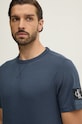 Bavlněné tričko Calvin Klein Jeans námořnická modř J30J323484